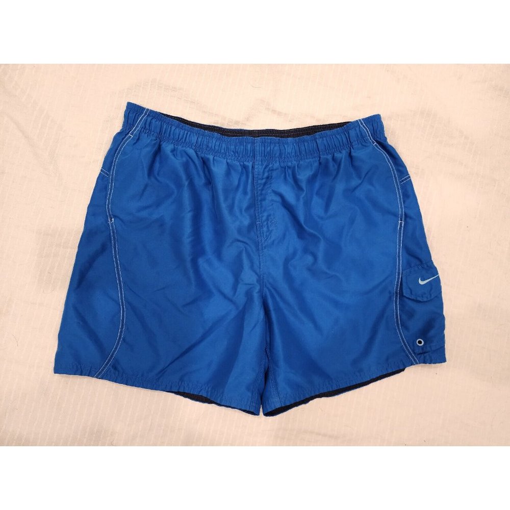 Men's XXL NIKE lined athletic / running /‎ swim shorts: elastic waistband, Blue